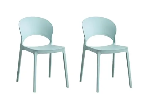 LC Garden »Vini« Gartenstühle 2er Set – Stapelbare Bistrostühle in Blau