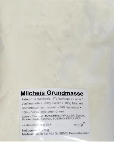 250g Milcheis Grundbasis von Madavanilla