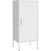 vidaXL Lagerschrank Sideboard Kommode Weiß 42,5x35x101,5cm - Büro-Bücherregale, robuster Stahlschrank mit 2 Einlegeböden für optimalen Stauraum und einfache Reinigung – ideal für Ordnung in Ihrem Zuhause.
