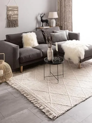 benuta Wollteppich Daphne, rechteckig, Ethno-Style - Eleganter Wollteppich im Ethno-Style für Ihr Wohnzimmer. Hochwertige Kunstfaser sorgt für zeitlosen Komfort und Wärme. Ideal für jeden Einrichtungsstil und pflegeleicht.