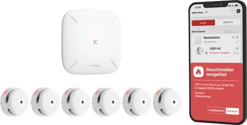 X-Sense Rauchwarnmelder-Set plus Zentrale - Rauchmelder-Set mit intelligenter Zentrale, sofortige Alarmbenachrichtigungen auf Ihr Smartphone und bis zu 50 unterstützte Geräte für umfassende Sicherheit im Zuhause.