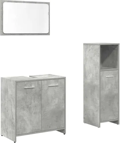 3-tlg. Badmöbel-Set Betongrau Holzwerkstoff von vidaXL