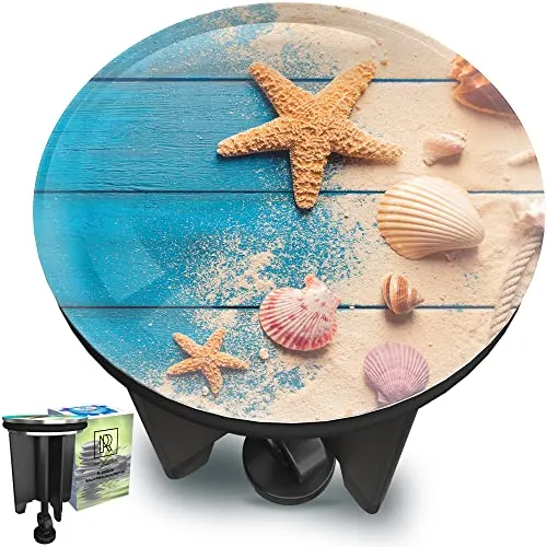 M. ROSENFELD HOME Waschbeckenstöpsel mit Motiv 40mm – Abflussstopfen Waschbecken aus Messing, höhenverstellbarer Excenterstopfen, rostfrei & dicht – Stöpsel für Waschbecken & Abflussstöpsel