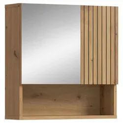 xonox.home Spiegelschrank Mone 60x55x17 cm - Moderner Spiegelschrank in Artisan Oak Optik mit 1 Tür und 2 Einlegeböden. Ideal für die organisierte Aufbewahrung im Bad und pflegeleicht für den täglichen Einsatz.