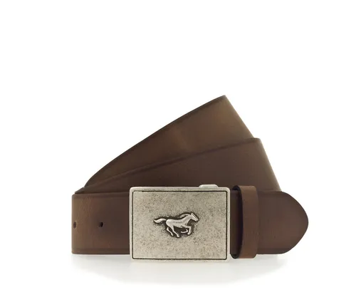 MUSTANG Ledergürtel 40mm aus echtem Leder - Gürtel aus 100% echtem Leder in stilvollem Braun, ideal für den casual Look und vielseitig kombinierbar.