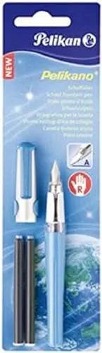 Pelikan Schulfüllhalter Pelikano P480, Blau, Feder A für Rechtshänder - Schreibwaren für Schüler, ergonomisches Design für komfortables Schreiben und optimale Handhabung für Rechtshänder.