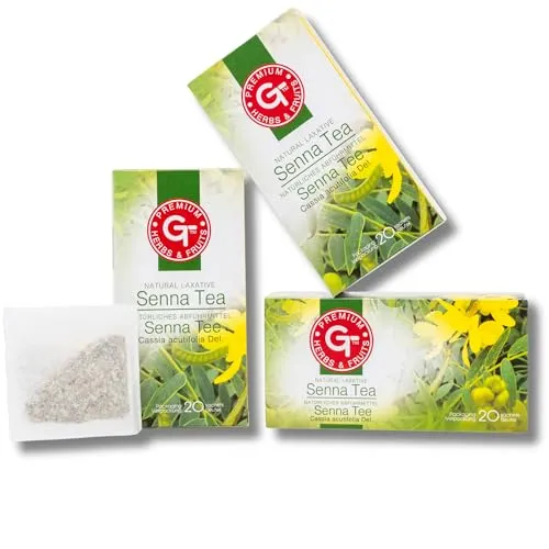 Premium-Senna-Teeblätter und Frucht-Abführmittel zur Linderung von Verstopfung, Senna-Blätter, Darmreinigung, chinesische Ernährung, asiatischer Slim-Tee, Premium GT Früchte und Kräuter, 3 Stück (60