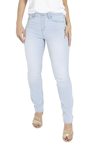 BlauerHafen Damen Jeggings Jeanshose Slim Fit Super Stretch Skinny Mid Rise 5 Pocket Look Treggings Gym Jogging Yogahose Jeggingshose Größen mit mittelhohem Bund 36 bis 48 (Hellblau, 40)
