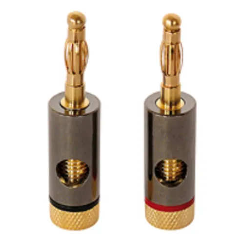 Paar Dynavox Bananenstecker Vergoldet 2 in rot von Dynavox