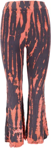 Batik Leggings mit Schlag, Unikat Boho Schlaghose, Yogahose - lachs/grau