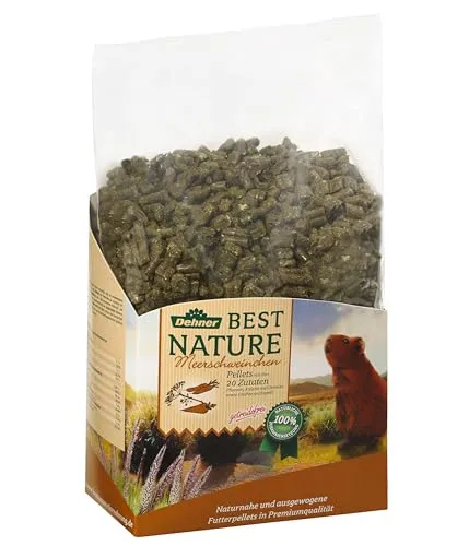 Dehner Best Nature Nagerfutter Adult, Meerschweinchenfutter Pellets, 3 kg