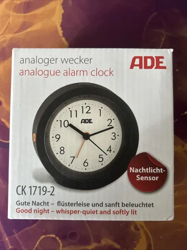 ADE Analoger Wecker mit Licht, Schlummerfunktion | lautloser Wecker ohne Ticken