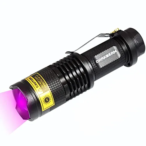 DARKBEAM UV-Taschenlampe, 395 nm, Schwarzlicht-Taschenlampe,Holzlampe | Schwarzlicht, tragbar, 400 nm, LED-Leuchten, Mini-Taschenlampe, Schwarzlicht-Detektor für Hundeurin, Haustierflecken