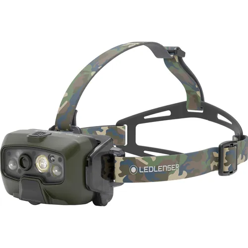 Ledlenser HF8R Core RGB Camouflage Taschenlampe - Stirnlampen für Angler und Jäger, mit RGB-Funktion für optimale Sicht bei Nacht und in der Dämmerung, ideal für Outdoor-Aktivitäten.