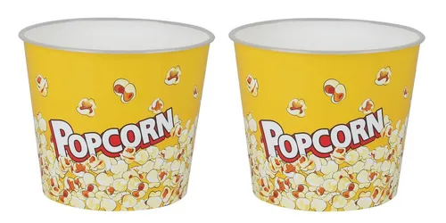 WestCraft Snackschale Popcorn-Schale Retro gelb, Snack-Behälter 2,2 Liter Fassungsvermögen, PP Kunststoff, (2-tlg), für Streming-, Filme- und Fernsehabende