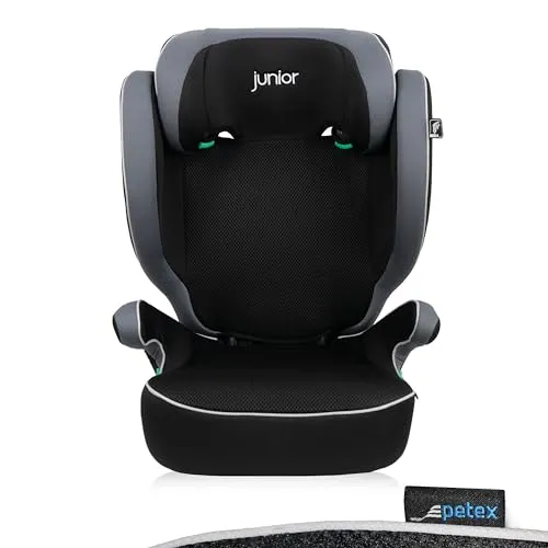 PETEX Auto-Kindersitz Basic i-Size - für Kinder von 100-150 cm, höhenverstellbar und sicher mit integrierten Seitenaufprallschutz
