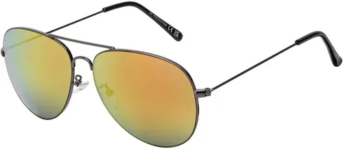 Damen Herren Sonnenbrille Piloten Designer 80er Piloten Urlaub Sommer Strand Brille 30570 Rot-Gelb