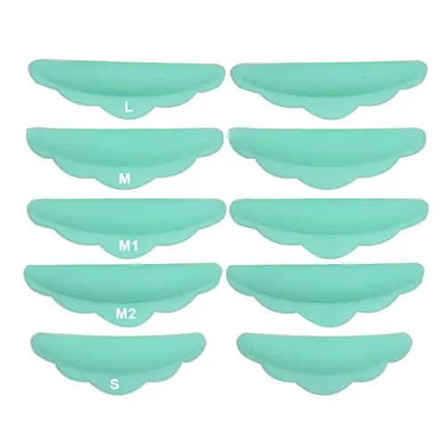 Wimpernlifting Lift Pads (5 Paar) für Dauerwelle und Wimpernwelle | Lift Pads Ersatzpads 10Stk. für Wimpernlifting | S/M/M1/M2/L Größe | P-Beauty Cosmetic Accessories (Türkis)