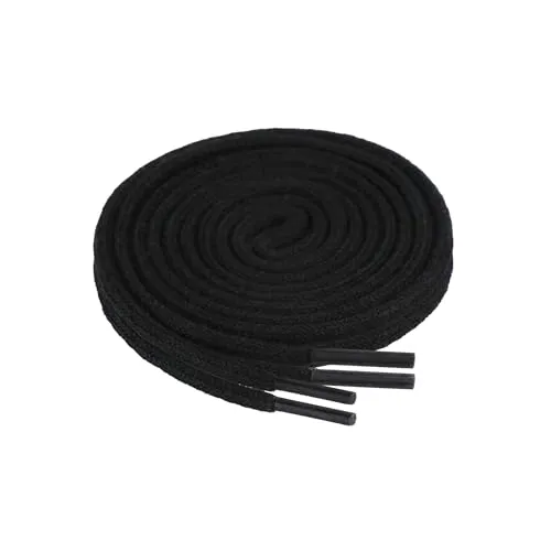 NKlaus Schnürsenkel Schwarz 90 cm – 1 Paar – Rund, fein & stabil – 100 % Baumwolle – für Sneaker, Halbschuhe & Alltag