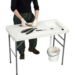 Askari Klappbarer Filetiertisch, 115x60 cm mit Schmutzwasserablauf