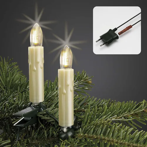 LED Tannenbaum Lichterkette mit Wachstropfen Made-in-Germany, 20 Lichter, innen