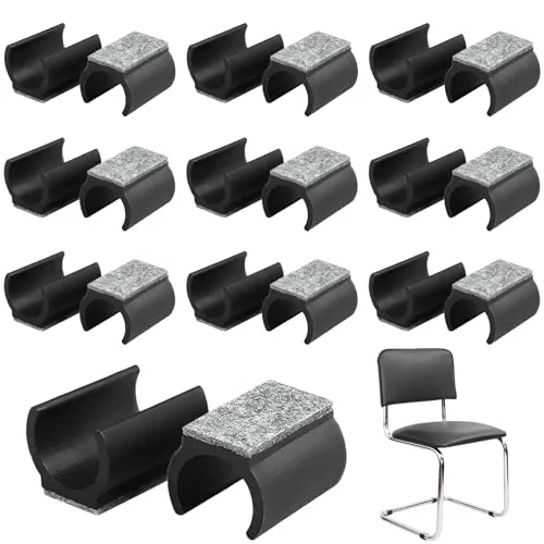 Stück Stuhlgleiter Freischwinger, 25 mm Filzgleiter Stuhl Gleiter Möbelgleiter mit Filz Grau Klemmschalengleiter für Schützen Schwingstühle Stühle 20