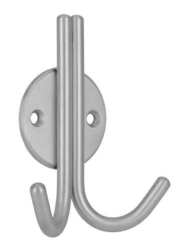 SIRO Garderobenhaken Kleiderhaken Doppelhaken 2259 Echt Edelstahl massiv LA 32 mm 1 Stück