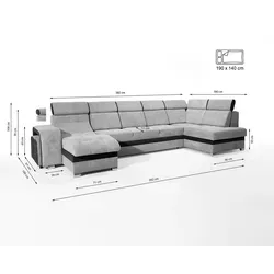 Robin Milan Ecksofa mit Schlaffunktion in beige von Sonstige Verlage