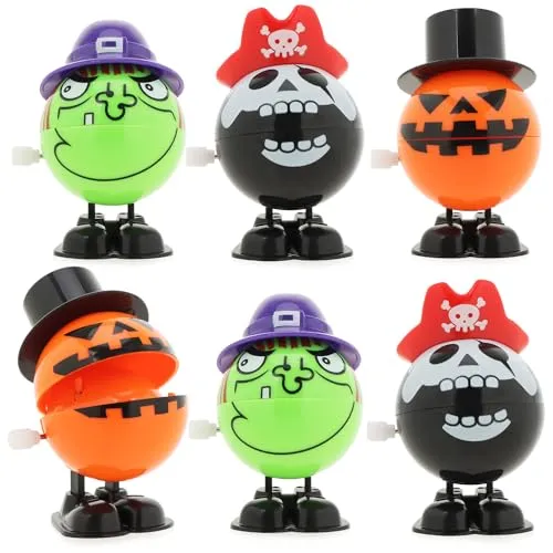 com-four® 6X Halloween-Aufziehfigur - Aufziehbare Figuren im Halloweenlook - Partyspielzeug für Halloween und Mottopartys [Auswahl variiert] (06 Stück - Auswahl variiert)