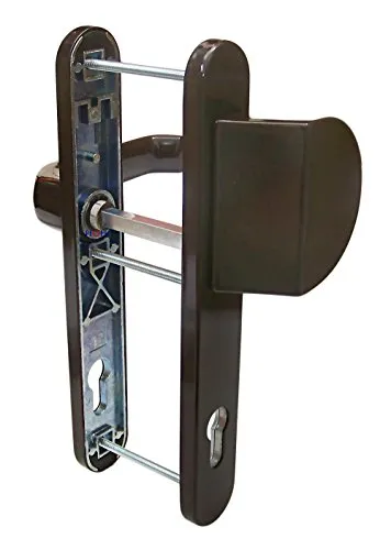 Haeusler-Shop Schmalrahmen Türdrücker SRG 1620 Braun PZ 92mm - Türbeschläge, elegante Schmalrahmengarnitur in Braun mit präziser 90 Grad Einrastmechanik, ideal für alle Türarten, rechts und links verwendbar.