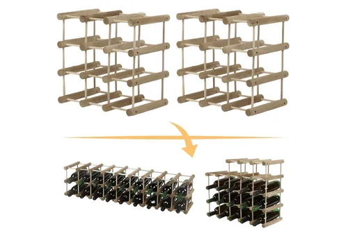 Modo24 Flaschenregal RW7 Eiche Nadelholz Massivholz Für 12 bis 76 Flaschen oder mehr, Weinregal Modular Flaschenregal Weinständer Flaschenständer