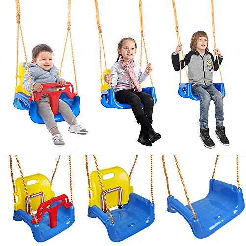 HUOLE Babyschaukel 3 in 1- Mitwachsende Kinderschaukel für Outdoor & Indoor