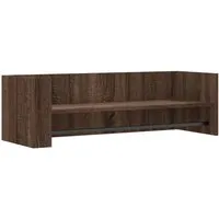 vidaXL Wandregal Braun Eichen-Optik 100x35x30,5 cm - Praktisches Wandregal aus Holzwerkstoff mit Hängestange für Schlüssel und Taschen, ideal für platzsparende Aufbewahrung und stilvolle Wandgestaltung.