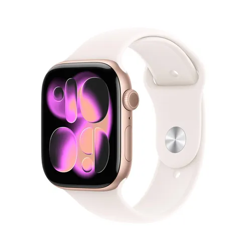 Apple Watch Series 11 Cellular 46 mm Aluminium Roségold mit Blassrosa Sportarmband