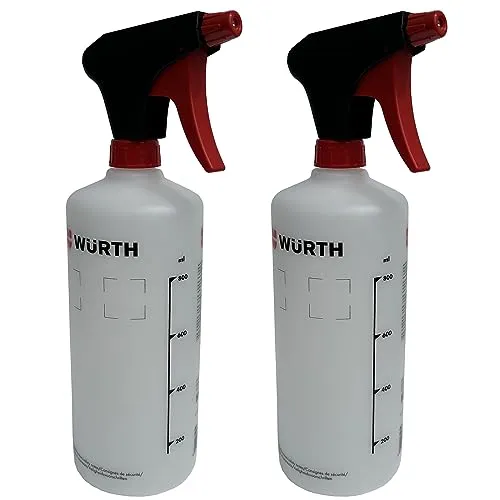 Würth 2 Stück 1 Liter Pump-Flasche mit Skala 0891502003 Sprayflasche Sprüher aus PE - Polyethylen mit Messingdüse