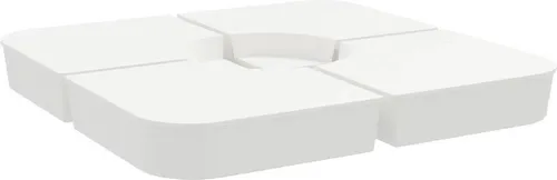 vidaXL 4-TLG. Kreuzfuß-Schirmständer-Set 100 kg in weiß von vidaXL