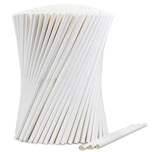 Weiße Papierstrohhalme, 1000 Stück, Großpackung – Einweg Trinkhalme, 19,7 cm x 0,6 cm, für Party, Hochzeit, Getränke