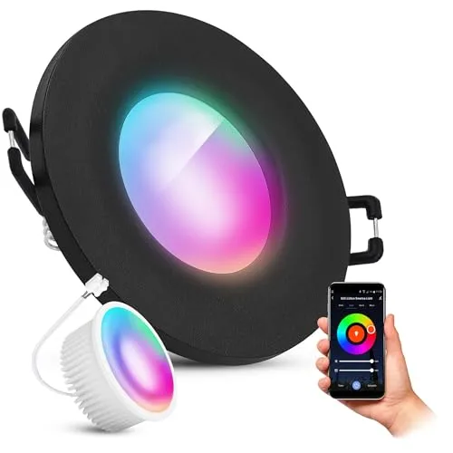 SSC-LUXon LED Außen-Deckenleuchte BEDA Schwarz IP65 mit Smart RGB Steuerung - Moderne Deckenleuchte für innen und außen. Der SSC-LUXon BEDA Einbauspot bietet durch seine smarte RGB-Steuerung und IP65-Schutz eine stilvolle Lichtlösung für jede Stimmung.
