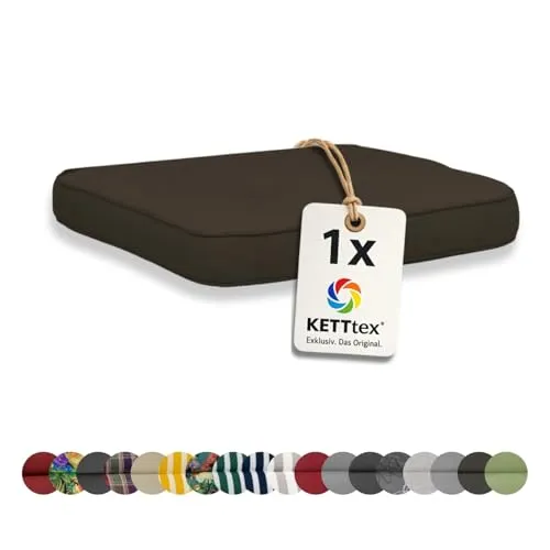 KETTtex EXKLUSIV Auflage Hocker Taupe I Barhocker Polster 50x50x9cm I KTH3 Sitzauflage weich & pflegeleicht I UV-beständige Stuhlauflage I Sitzkissen chemikalienbeständig