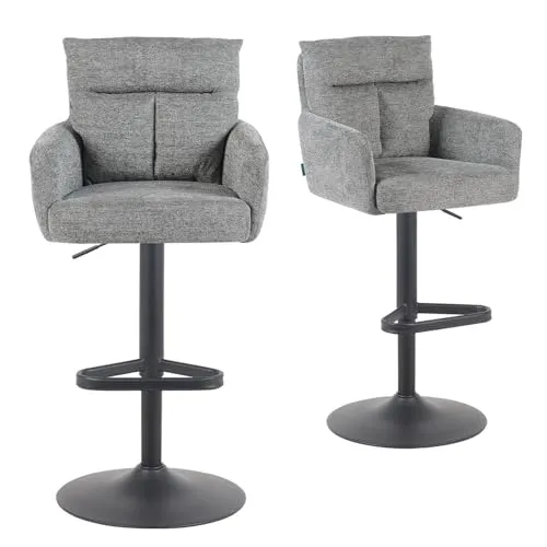 DUBI Möbel Barhocker Leo 2er-Set – Chrom, 360° drehbar, höhenverstellbar - Der Barhocker Leo bietet modernes Design und hohen Sitzkomfort. Mit 360° Drehfunktion und Höhenverstellung ist er ideal für jede Umgebung. Das verchromte Gestell sorgt für Stabilität und Eleganz. Erhältlich in Grau, Creme und Taupe.