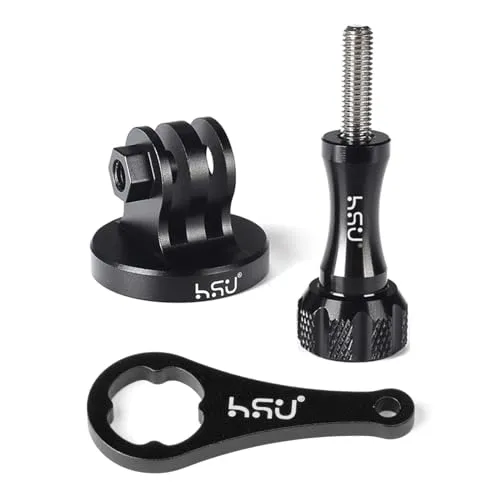 HSU Stativ Adapter mit Schraube aus Aluminiumlegierung für GoPro (Schwarz) | Action-Kamera Halterung für Standard-1/4-Zubehör, passend für GoPro Mission 1 Pro, Hero 13/12/11/10/9, Osmo Action 6/5Pro/4/3