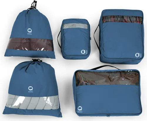 Packhilfe Reise Organizer-Set 5-teilig, Koffer-Organizer Packtaschen Packing Cubes Bags, Packwürfel wasserfest Kleidung Aufbewahrungstaschen