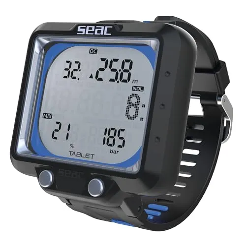 SEAC Tablet, Tauchcomputer mit integriertem Bluetooth, kann bis zu 3 Blends verarbeiten, großes Display, drahtlose Verbindung mit bis zu 3 Sendern