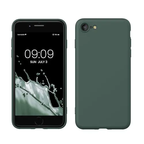 kwmobile Handyhülle für iPhone SE 2022 Hülle/iPhone SE 2020 / iPhone 8 / iPhone 7, für iPhone SE Hülle - Schutzhülle für kabelloses Laden - Case in Blaugrün