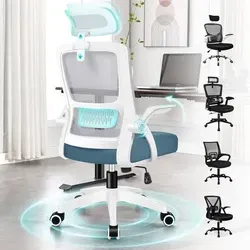 Ergonomischer Bürostuhl mit Lordosenstütze & Kopfstütze, bis 180 kg