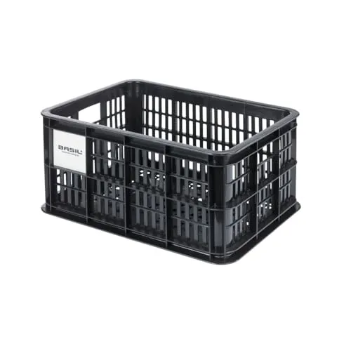 Basil Crate S MIK 2.0 - Kunststoff-Fahrradkasten schwarz 17,5 L - Fahrradtaschen, robuster Kunststoff-Fahrradkasten mit 17,5 L Volumen für vielseitige Transportmöglichkeiten auf dem Fahrrad.