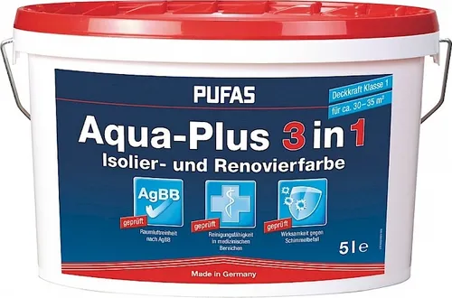 PUFAS Aqua-Plus 3in1 Isolier- und Renovierfarbe von PUFAS