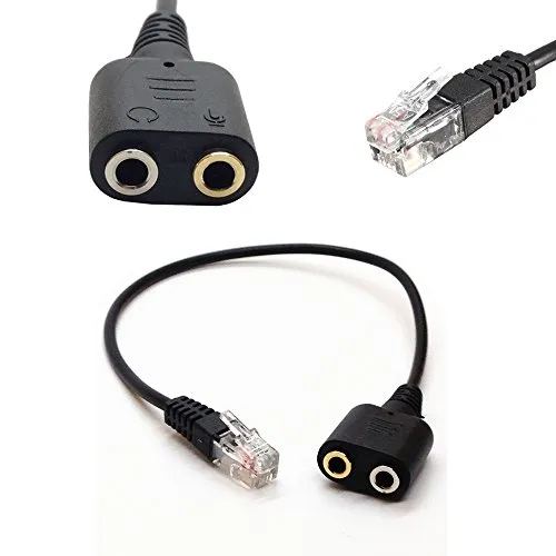 CentBest 3,5 mm auf RJ9 RJ10 Kabel PC Headset Telefon Kopfhörer Adapterkabel Konverter für Avaya 1600 9600 SNOM Yealink Telefonen