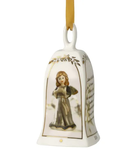 Goebel Glocke Jahresglocke 2024 - Weihnachtsglocke aus Porzellan - Nussknacker Deko-Kugel, exquisite Porzellanverarbeitung und festliche Gestaltung für eine besondere Weihnachtsatmosphäre.