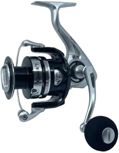 DAM Quick 1 FS, Angelrolle, Spinnrollen, Hochgeschwindigkeits-Angelrolle mit Smooth Drag System für ultimative Leistung, Unisex, Schwarz, 3000